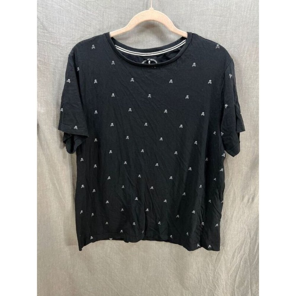 Cactus Man Skull‎ Shirt Boys Large Black Short Sleeve Pullover Kids Youth